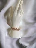 Rose Gold Rhinestone Open Cuff Bracelet